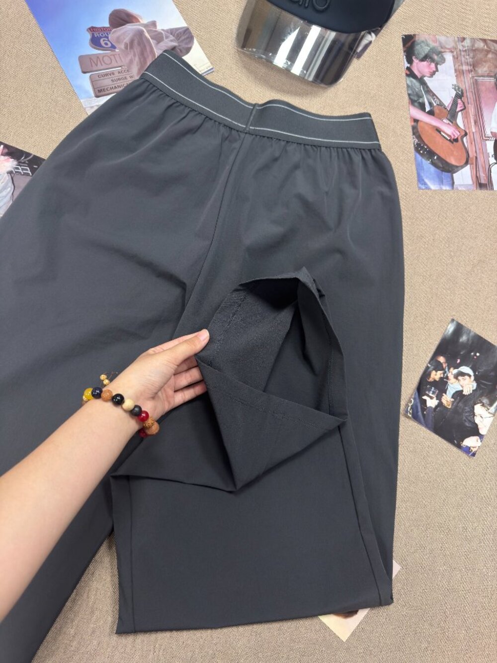 ALO Yoga🎍Suit Up Trouser Dark Grey Regular 30" Inseam Travel Wide Leg Pants🎐 - Picture 5 of 8